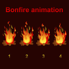 bonfire animation sprites, for game design