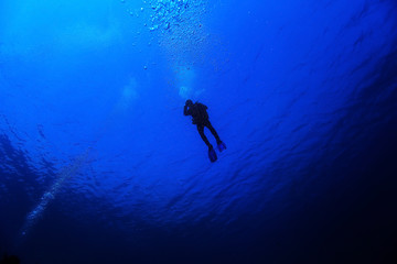 divers underwater the sea