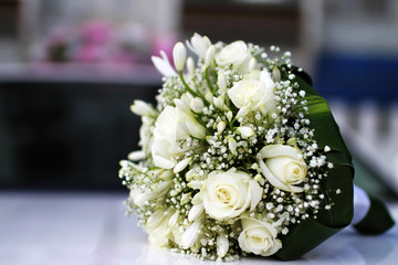 Beautiful wedding bouquet of flowers 