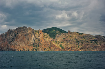 Fototapeta na wymiar Karadag volcano mountain in Crimea, Russia. 