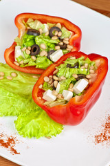 Stuffed peppers roasted with feta cheese 