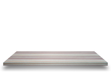 Empty top view of wooden table isolated on white background, For