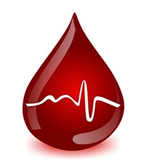 blood donation - medical blood drop with pulse