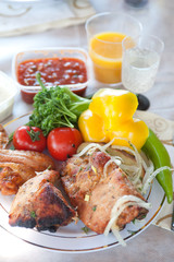 Delicious pork kebab 