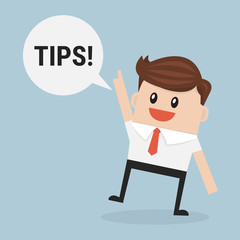 Businessman saying tips ! - Vector