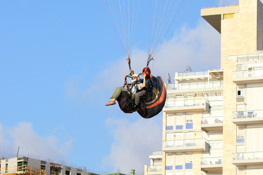 paragliding in the mediterranean sky