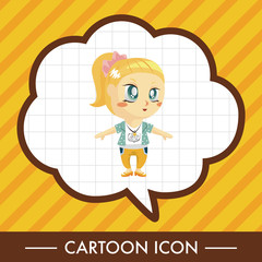 lady girl cartoon theme elements
