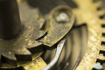 Close up of cogs inside a clock