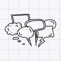 Simple doodles of speech bubbles