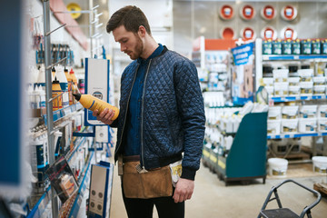 Handyman shopping for supplies