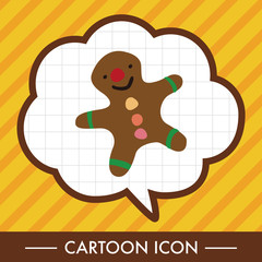 Christmas gingerbread man flat icon elements background,eps10
