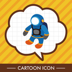 Space Astronaut flat icon elements background, eps10