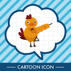 musical animal chicken flat icon elements background,eps10