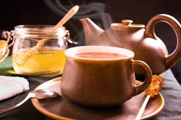 Hot tea with honey