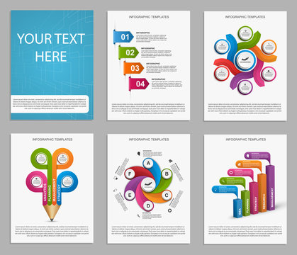 Collection Infographics for business brochures and presentations.