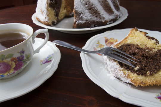 Chocolate marbke cake kuglof dessert sweet food