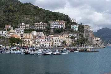 Fototapeta na wymiar Landscape Cetara village, Amalfi peninsula, Italy