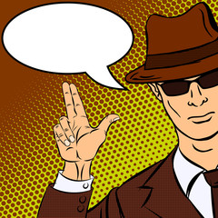 Gangster in the pop art style hints at the shot