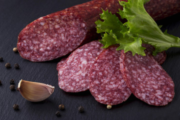 sausage on a cutting board