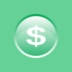 Flat vector icon. Colored icons in the form of buttons. Dollar.