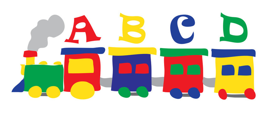 train toy alphabet abcd