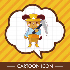 animal worker cartoon theme elements