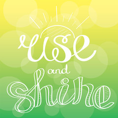 Naklejka premium Rise and shine! Hand drawn calligraphy lettering