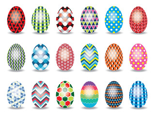 Collection of Easter Eggs with Shadows
