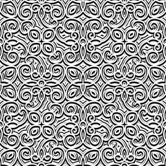 Vintage black and white ornament, seamless pattern