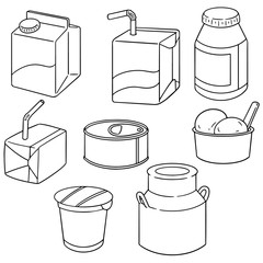 vector set of milk product