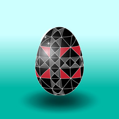 A single easter egg with traditional Ukrainian ethnic symbols with Smooth Shadow on the Ground.