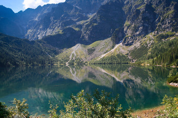Obrazy na Szkle  Mountain lake Morskie Oko, Tatra Mountains, Poland