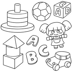 vector set of toys
