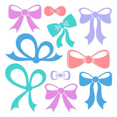 Colorful decorative vector bows