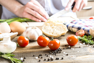 process of preparation in the kitchen