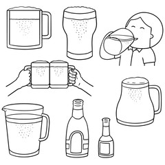 vector set of beers
