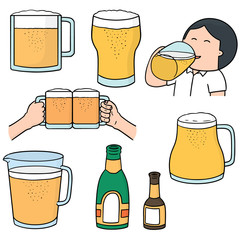 vector set of beers