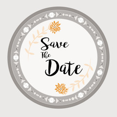 Boho Invitation Card in gray color background