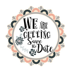 Boho Invitation Card in white color background