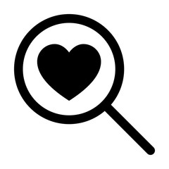 Find love or searching for love line art icon for dating apps and websites