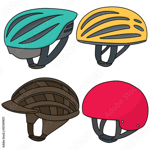 "vector set of bicycle helmet" Stock image and royaltyfree vector