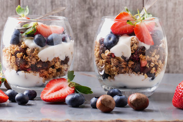 Granola Breakfast with Berries and Yogurt
