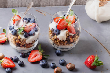 Granola Breakfast with Berries and Yogurt