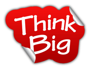 red vector sticker think big