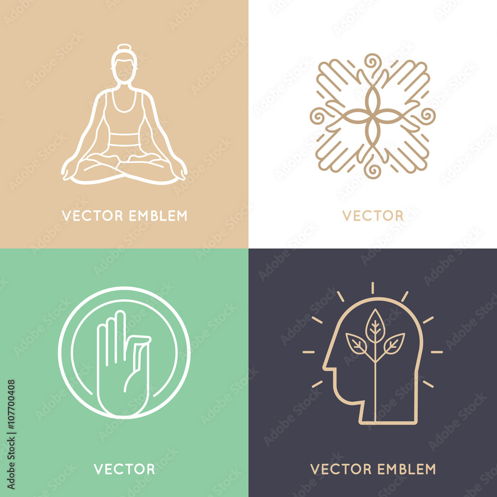 Poster Vector set of abstract logo design templates and symbols