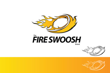Fire Swoosh Abstract Symbol Branding Design ElementTemplate