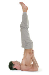 Obraz premium man doing yoga
