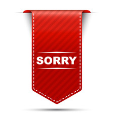 red vector banner design sorry