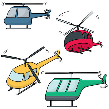 vector set of helicopter