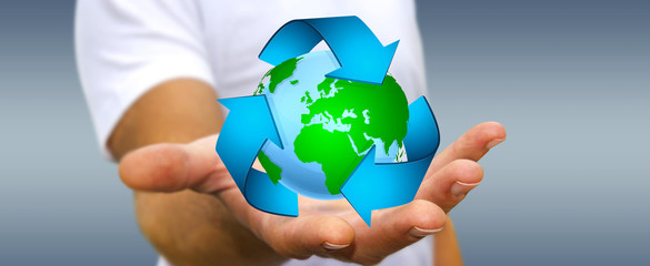 Businessman recycling concept